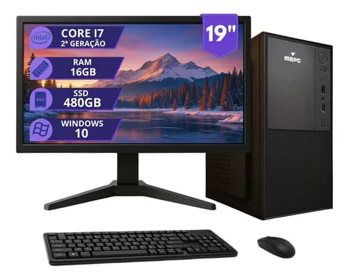 Pc Computador Completo Intel I7 16gb Ssd 480gb Monitor 19