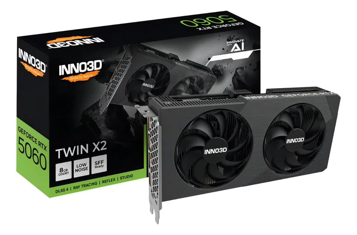 Placa de Vídeo Nvidia Inno3D RTX 5060 Twin X2 8GB GDDR7